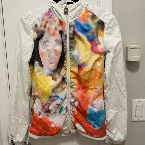 GSUS SINDUSTRIES Lined Windbreaker Full Zip Hoodie Watercolor Colorful Blur S - Picture 1 of 12